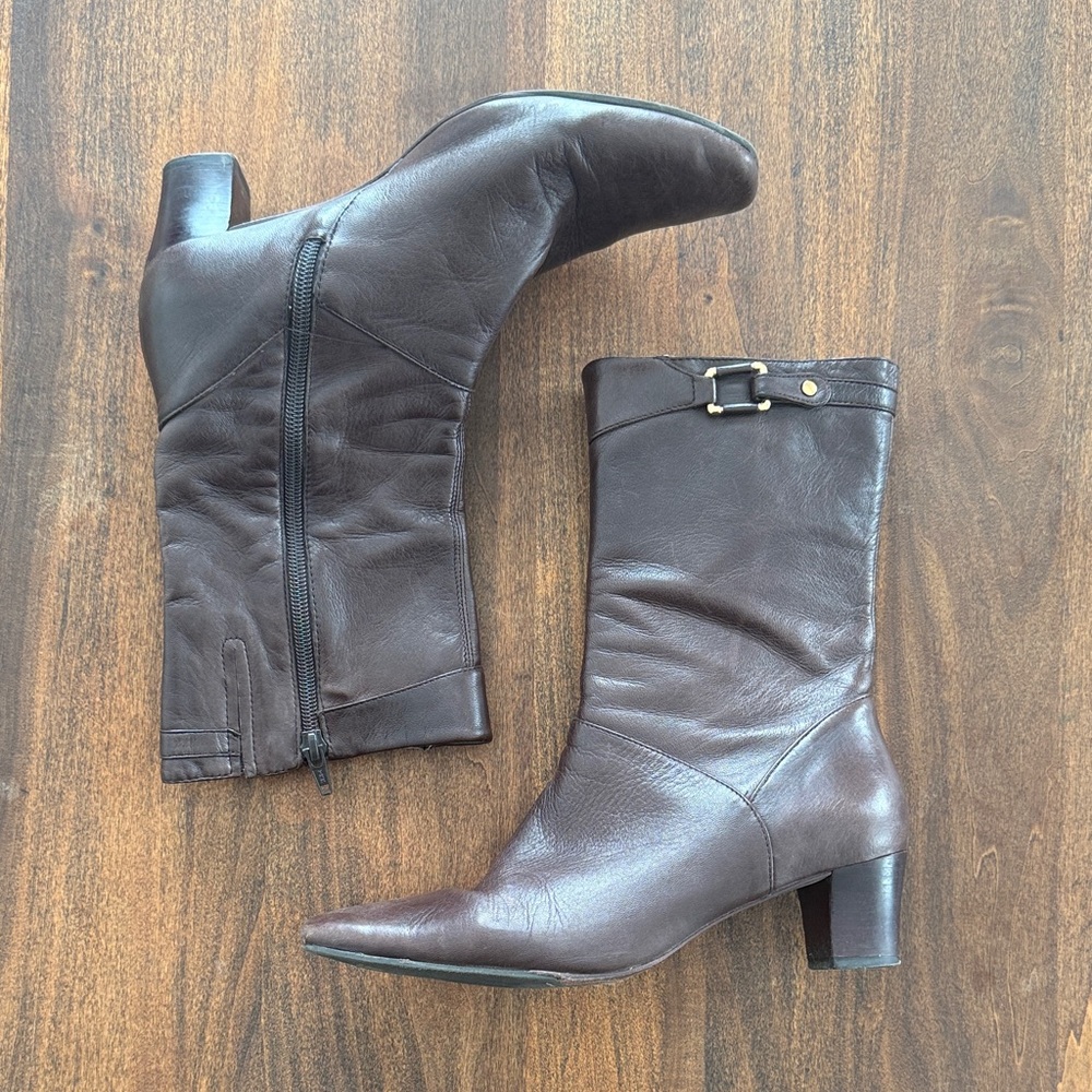 Antonio Melani Brown Leather Heeled Boots